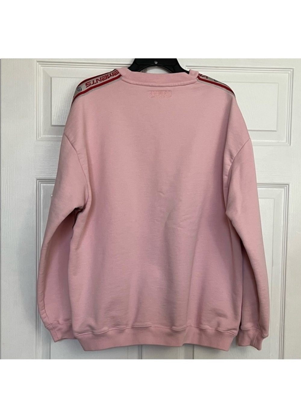 Vetements Embroidered Logo Crewneck Sweatshirt Pink Unisex Sz M - Oversized - Picture 4 of 13